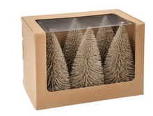 Load image into Gallery viewer, Bottle Brush Trees - Champagne Sparkle (Set of 6)
