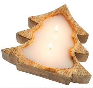 Wooden Tree Candle - Amber Spruce