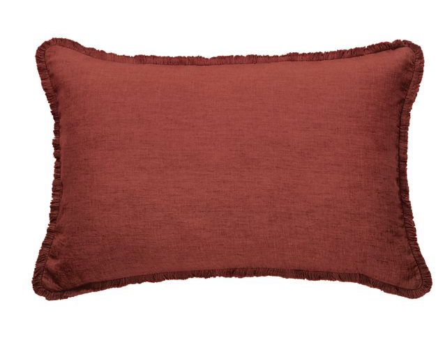 Linen Terracotta Oblong Cushion